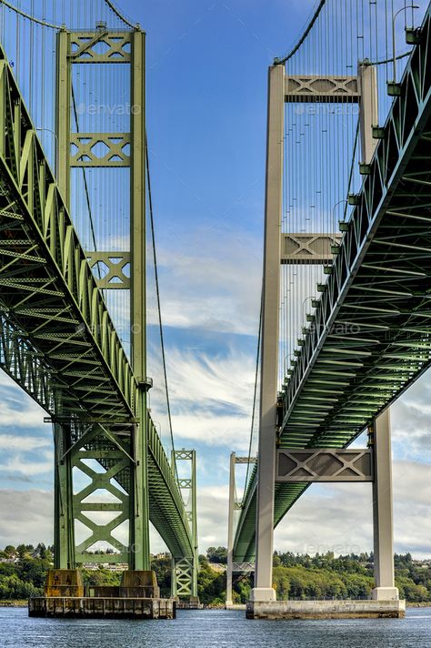 54661,Low angle view of Narrows Bridge, Tacoma, Washington, United States by Mint_Images. Low angle view of Narrows Bridge, Tacoma, Washington, United States #Sponsored #Narrows, #Bridge, #view, #angle Tacoma Narrows Bridge, Room Crochet, Tacoma Washington, Low Angle, Design Resources, Graphic Art, Washington, Bridge, Mint