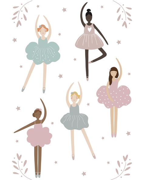 Our Ballerinas are always a firm favourite 🩰💕 • This best selling design is available in portrait, landscape, as individual ballerinas and also as fabric wall stickers 🙌🏻 Link in bio 💕 Ballerina Poster, Ballerina Printable, Ballet Wall Art, My Love Photo, Ballerina Illustration, Ballet Posters, Ballerina Birthday Parties, Poster Nursery