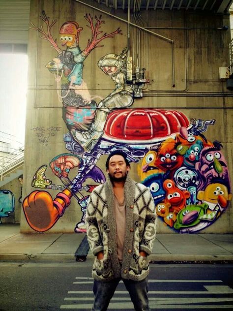 David Choe in Denver David Choe Graffiti, David Choe Art, David Choe, Trippy Patterns, Pop Culture Art, Takashi Murakami, Street Smart, Arts Ed, Yayoi Kusama