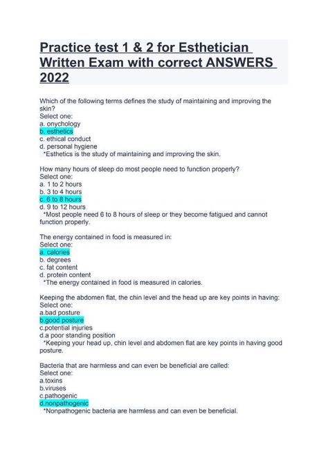 Read our latest publication on Issuu: https://issuu.com/trathanb/docs/practice_test_1_2_for_esthetician_written_exam_w Esthetics State Board Exam, Esthetician Test, Esthetician School, Waxing Services, 8 Hours Of Sleep, State Board, Study Schedule, Studying Math, Acne Facial