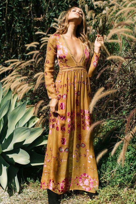 Maxi Dress Silk, Lace Splicing, Lemon Dress, Dress Silk, Silk Maxi Dress, Boho Maxi, Love And Lemons, Long Sleeve Maxi, Boho Maxi Dress