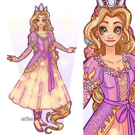 Disney Character Cosplay, Sunset Dragon, Costume Box, Characters Cosplay, Tangled Disney, Cartoon Dress, Rapunzel Cosplay, Walt Disney Princesses, Disney Women