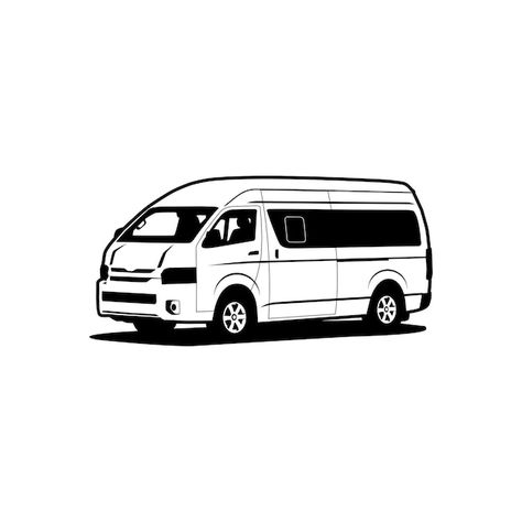 Mobil Vector, Van Drawing, Nissan Vans, Travel Bus, Automotive Logo Design, Car Wraps, Vector Silhouette, Automotive Logo, Toyota Hiace