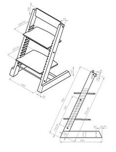 Hello,In this project, I wanted to make an adaptive wood chair inspired by the Tripp Trapp chair. I used for that some basic tools like: circular saw, circular... Tripp Trapp Chair, Wood Chair Diy, Chair Drawing, Adirondack Chair Plans, Stokke Tripp Trapp, Used Woodworking Tools, Tripp Trapp, Woodworking Logo, Woodworking Project Plans