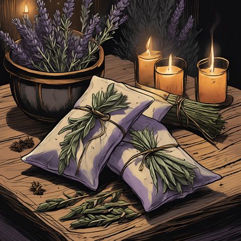 DIY Samhain Herbal Sachets for Powerful Protection and Wisdom Herbal Sachets, Herbs For Protection, Samhain Ritual, Witchcraft Symbols, Types Of Magic, Burning Sage, Samhain Halloween, Lavender Rosemary, Herbal Magic