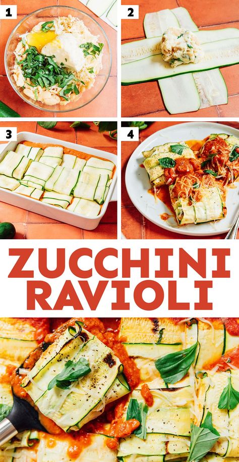 Stuffed Zucchini Ravioli (Low Carb) Wholesum Yum, Zucchini Ravioli Recipe, Vegetarian Zucchini Recipes, Keto Dairy, Zucchini Ravioli, Healthy Vegetarian Dinner, Wholesome Yum, Ravioli Recipe, Stuffed Zucchini