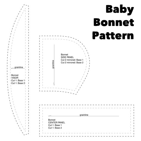 Printable Bonnet Pattern, Newborn Bonnet Pattern Sewing, Free Bonnet Pattern Sewing, Doll Bonnet Pattern Free, Baby Bonnet Pattern Free Sewing, Baby Bonnets Pattern Free Sewing, Bunny Bonnet Pattern, Bonnet Pattern Free, Baby Bonnet Pattern Free