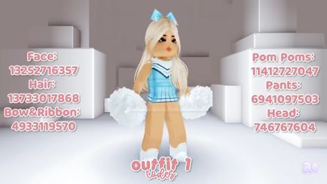 Cheer Fits, School Codes, Roblox Ids, Cheer Pom Poms, Coding School, Roblox Code, Bloxburg Decals Codes, More Code, Girl Code