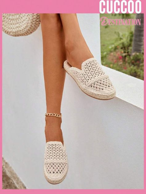 Cuccoo Destination Collection Women Braid Detail Espadrille Flats, Vacation Outdoor Flats | SHEIN USA Espadrille Flats, Flat Espadrilles, Loafer Flats, Espadrilles, Loafers, Slip On