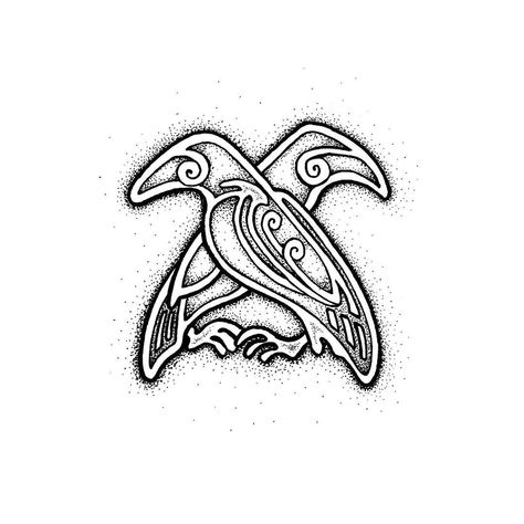 Nordic Mythology Tattoo, Nordic Raven Tattoo, Viking Skull Art, Norse Mythology Tattoo, Scandinavian Tattoo, Viking Tattoo Symbol, Norse Design, Symbole Viking, Rune Tattoo