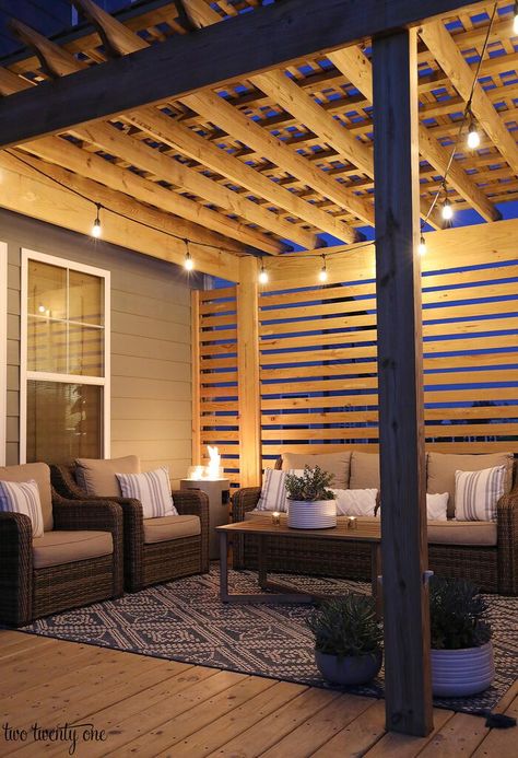 Deck Lighting Ideas, Easy Deck, Patio Deck Designs, Outdoor Patio Designs, Deck Designs Backyard, Backyard Remodel, Casa Patio, Backyard Inspiration, Decks Backyard