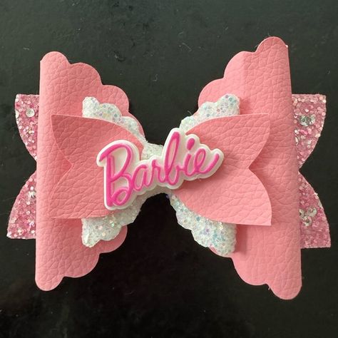 Barbie Hair Bow Barbie Hair, Themed Events, Scalloped Edges, Handmade Accessories, Hair Bow, Hair Bows, Kids Outfits, Faux Leather, Sparkle