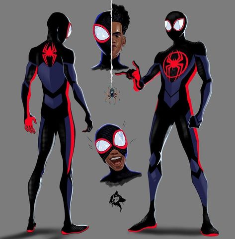 Spiderverse Concept Art Miles, What If Miles Morales, Spider Man Drawing Reference, Miles Morales Concept Art, Into The Spiderverse Miles Morales, Spiderverse Concept Art, Spider Verse Concept Art, Spidersona Base, Spiderman Design