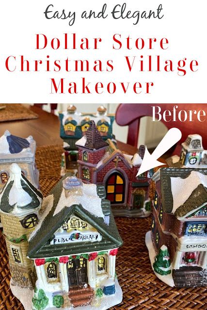 Dollar Store Christmas Village, Diy Christmas Treats, Diy Christmas Village, Christmas Village Houses, Christmas Village Display, Dollar Store Christmas, Dollar Tree Christmas, Christmas Villages, Noel Christmas