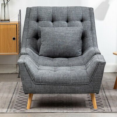 Nordic Lazy Sofa Armchair Fireside Chaise Lounge Cuddle Chair Deep Button Stool | eBay Ikea Corner Sofa, Sofa Santai, Fabric Lounge Chair, Oversized Chair Living Room, Room Couches, Couches For Sale, Cheap Sofas, Relaxing Chair, Single Sofa Chair