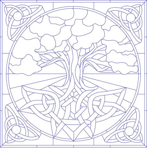 Quilt Stained Glass Pattern, Stained Glass Tree Of Life Pattern, Bigfoot Crochet Pattern Free, Glass Painting Patterns Templates, Celtic Stained Glass Patterns, Celtic Patterns Templates, Stained Glass Patterns Templates, Tree Stained Glass Pattern, Stained Glass Designs Templates