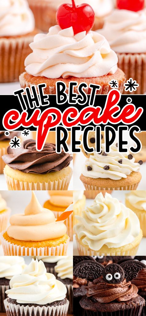 The Best Cupcake Recipes will become new family favorites and are perfect for each and every one of your occasions! Cupcakes are perfect for parties, celebrations, and any time you just need a delicious and incredibly sweet pick me up dessert. These recipes are some to fall in love with! Cupcakes For Birthday Party, Award Winning Cupcakes Recipes, Easy Party Cupcakes, Cupcakes With Toppings, Easy Cupcake Decorating Ideas For Kids, Cupcake Recipes From Box Cake Mixes, Easy Cupcakes Recipes, Birthday Cupcake Recipes, Happy Birthday Cupcakes For Men