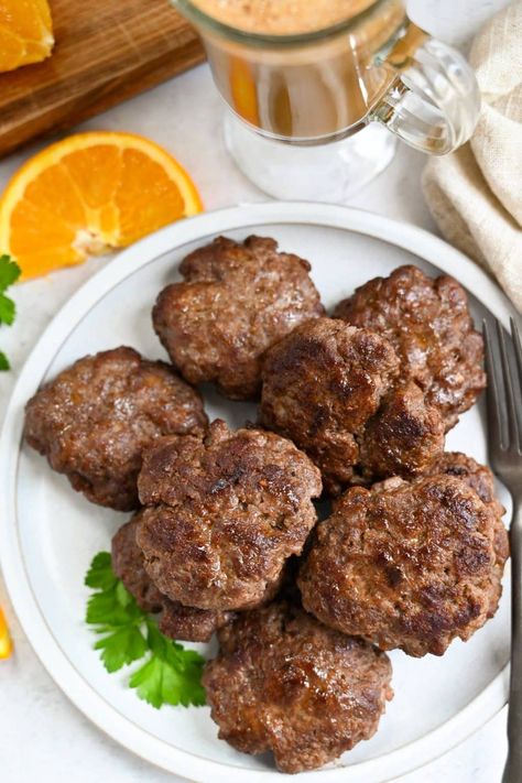 This beef sausage recipe turns lean ground beef into flavorful breakfast sausage with homemade seasoning or a convenient supermarket shortcut. Ground Beef Breakfast Sausage, Beef Breakfast Sausage, Beef Sausage Recipes, Ground Beef Breakfast, Homemade Seasoning, Quick Food, Sausage Recipe, Beef Sausage, Food Mood