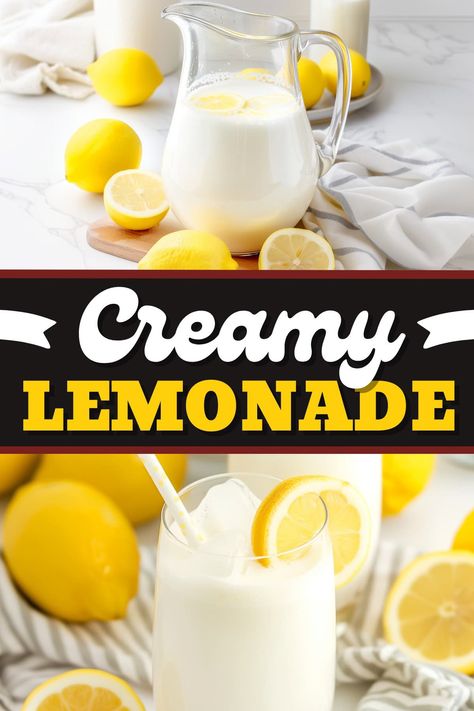 Lemonade With Sweetened Condensed Milk, Fresh Lemon Ideas, Creamy Lemonade Drink, Condensed Milk Lemonade, Countrytime Lemonade Punch, Lemonade With Condensed Milk, Fun Lemonade Recipes, Sweetened Condensed Milk Drink Recipes, Recipes For Fresh Lemons