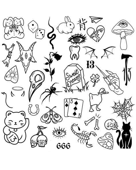 FRIDAY THE 13TH FLASH TATTOOS DESIGN DROP 🕸️🔮 Get ready for a day of discounted ink from your favorite artists and people! New friends and returning friends, gear up for appearances from @smoking.lotus, Lolo’s Pincho’s food truck and more! Zx3 Ink wanted to give the treat of dropping the flash early this year for all of you to pick out what you’re getting the day of! Prices range from $45+ 🤯 Get here early! Doors open at 11 am right here @zx3artistry! Cut off to get in the queue is 5 pm o... 1x1 Tattoo Ideas, Beetlejuice Flash Tattoo, Friday 13th Tattoo Flash, 90s Flash Tattoo, Friday 13 Tattoo Ideas, Friday The 13th Tattoo Flash, Friday The 13th Flash, Anime Sleeve, Tattoo Sheets