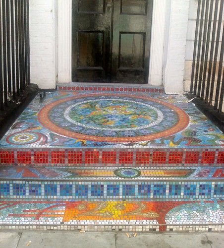 Mobil Boutique, Cyprus Villa, Entrance Walkway, Entrance Steps, Mosaic Stairs, Pebble Tiles, Theme House, Mexican Theme, Art Pierre