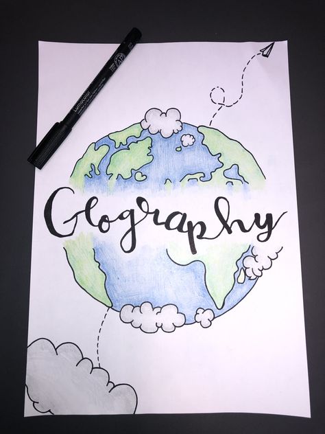 here’s an idea for a geography cover page :) Geography Cover Page, Geography Cover Page Ideas, Geography Quotes, Five Themes Of Geography, Geography Lesson Plans, Geography Classroom, Cover Page For Project, Cover Page Ideas, Geography Project