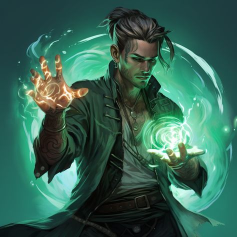 Urban Fantasy Wizard, Dnd Arcane Trickster, Human Warlock Male, Dnd Sorcerer Character Design, Male Wizard Character Design, Clockwork Soul Sorcerer, Dnd Warlock Character Design, Male Witch Character Design, Mage Concept Art