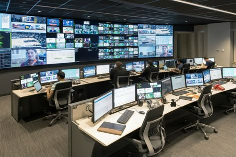 Network Operations Center, Security Room, Business Office Design, Camera Surveillance, Mission Control, Console Furniture, Control Room, Small Home Offices, Account Executive