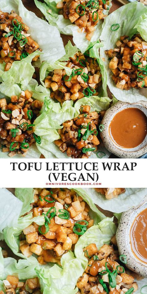 Air Fry Tofu, Asian Potluck, Fry Tofu, Tofu Lettuce Wraps, Tofu Wraps, Fast 800, Thug Kitchen, Vegetarian Foods, Gluten Free Lunch