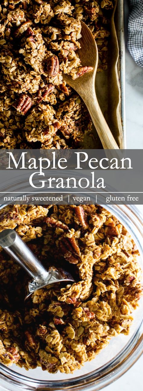 Maple Pecan Granola Granola Coconut, Maple Pecan Granola, Pecan Granola, Maple Granola, Granola Recipe Healthy, A Healthy Breakfast, Granola Healthy, Tofu Scramble, Maple Pecan