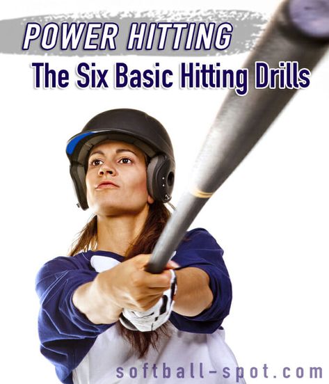 Six basic hitting drills make up the framework for all others. No matter what the drill is focusing on, it always falls under one of these six categories. Hitting Drills Softball, Softball Hitting Drills, Fastpitch Softball Drills, Baseball Hitting Drills, Softball Hitting, Softball Workouts, Basketball Training Equipment, Softball Drills, Baseball Tips