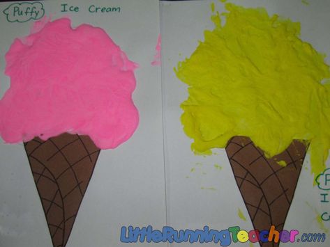 Storytime: Ice Cream | Sunshine Storytimes Ice Cream Cone Craft, Melted Ice Cream, Ice Cream Crafts, Ice Cream Art, Ice Cream Theme, Summer Preschool, Spring Preschool, Puffy Paint, Ice Cream Cones