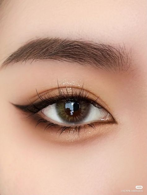 Eye Make Up Korean Look, Asian Eyeliner, Korean Eyes, Make Up Korean, Makeup Asia, Makeup Ulzzang, Bentuk Alis, Anime Eye Makeup, Mekap Mata