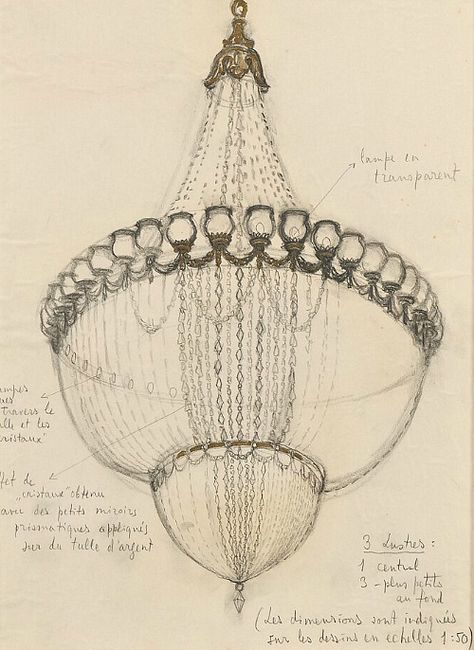 birdcagewalk:  whitehotel:Nikolai Alexandrovich Benois, Design... Chandelier Art, Luxury Furniture Design, Interior Design Sketches, Interior Rendering, Chandelier Design, Architecture Drawing, Crystal Chandelier, Designs To Draw, Classic Art