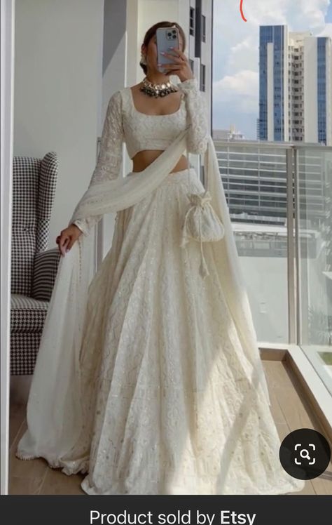 Off White Lehenga Combination, Off White Lehenga, Lehenga White, Chania Choli, White Lehenga Choli, Lehenga Choli For Women, Choli For Women, Function Dresses, Simple Lehenga