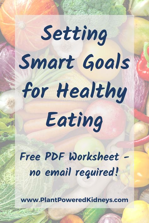 Smart Goals Examples, Kidney Friendly Diet, Goals Worksheet, Nutrition Articles, Health Coaching, Kidney Health, Smart Goals, Eat Smart, Health Eating