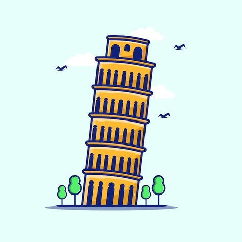 Ilustración de la torre de pisa | Premium Vector #Freepik #vector #torre-pisa #lugares #italia #lugares-mundo Pisa Tower Illustration, Pisa Tower Drawing, Italy Brochure, Pisa Tower, Simpsons Drawings, Flash Art, Science Projects, Classroom Themes, Leaning Tower