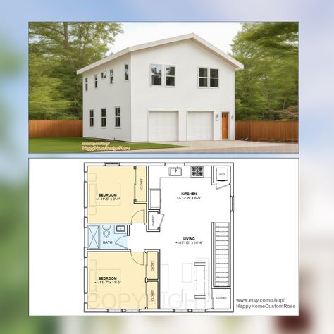 30' X 30' Two Bedroom Garage Apartment Architectural Plan With Elevations & Materials Blueprint Digital PDF - Etsy Canada Adu Garage, Above Garage Apartment, Garage Apartment Floor Plans, Garage Plans With Loft, Garage Apartment Plan, Architectural Plan, Plan Garage, Garage Guest House, Carriage House Plans