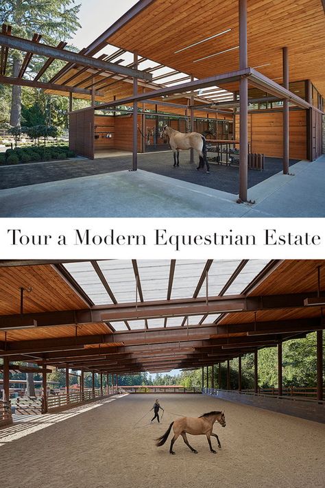 Elegant Horse Stables, Mercer Island Washington, Horse Stables Design, Dream Barn Stables, Horse House, Modern Equestrian, Stable Style, Horse Farm Ideas, Horse Barn Ideas Stables