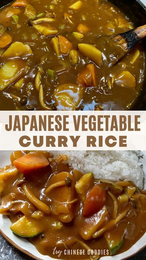 Vegetarian Japanese Curry, Japanese Curry Rice, Easy Vegetable Curry, Curry Dinner, Rice Japanese, Vegetarian Japanese, Curry With Rice, Vegetable Curry Recipes, Zucchini Side Dishes