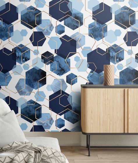 Blue geometric wallpaper