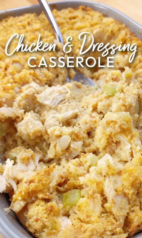 Chicken Dressing Recipe, Chicken Dressing Casserole, Cornbread Dressing With Chicken, Chicken And Dressing, Dressing Casserole, Chocolate Coffee Cake, Chicken And Dressing Casserole, Baked Apple Fritters, Dressing Recipes Thanksgiving