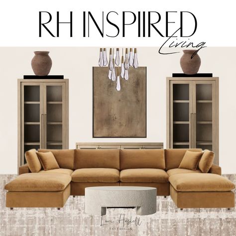 Restoration Hardware Living Room Ideas, Rh Living Room Ideas, Rh Living Room, Rh Style, Restoration Hardware Living Room, Restoration Hardware Look, Modern Round Coffee Table, Den Design, Restoration Hardware Style