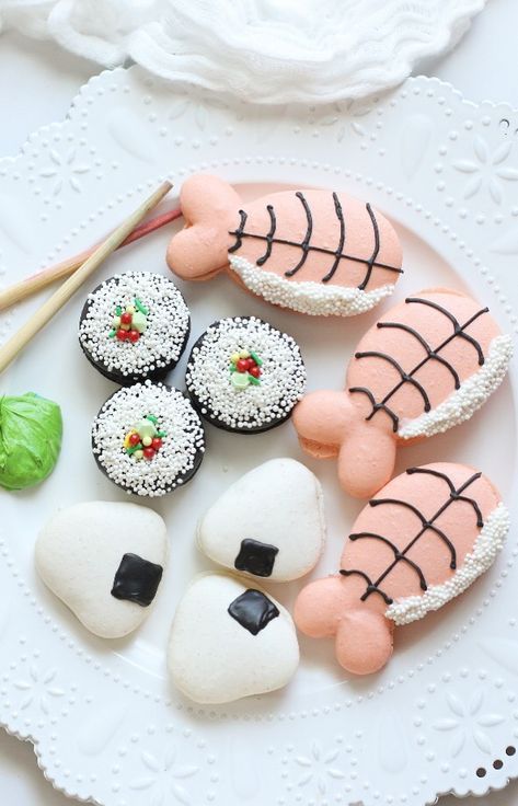 Sushi Macarons, Confectionary Art, Sumo Wrestler, Making Food, Bake Shop, Macaroons, Macarons, Birthday Ideas, Food To Make