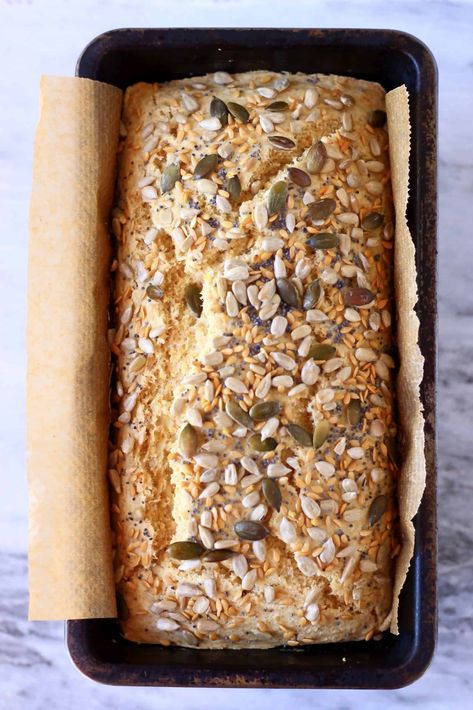 Flax Seed Bread Recipe, Flaxseed Bread, Seeded Bread Recipes, Gluten Free Vegan Bread, Yeast Free Breads, Rye Bread Recipes, Vegan Bread Recipe, Oatmeal Bread, Gluten Free Recipes Bread