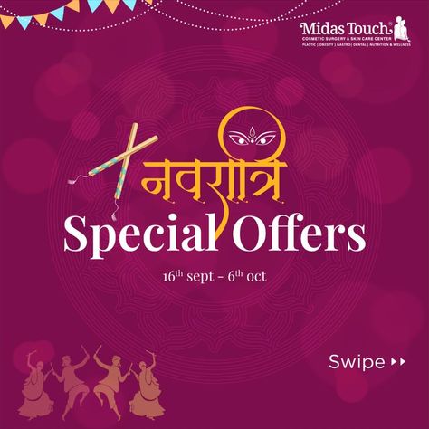 Get Garba Ready with Navratri Special offer

Navratri Offers

Flat ₹ 499 of Vitamin Facial
Flat ₹ 999 of MDA ( Skin Polishing + Glowing Mask)
Flat ₹ 1400 Glowing Skin With Oxygen Facial
Flat ₹ 1999 Instant Glow Laser Facial


Book Your Appointment Now: +91 90999 05566

#midastouch #navratrioffer #skincare #dentalcare #dentalimplant #Facial #hospital #faceglow #garba #festival #offer Navratri Offer For Salon, Navratri Offer, Tooth Jewellery, Dental Spa, Hair Smoothening, Laser Facial, Skin Care Center, Skin And Hair Clinic, Oxygen Facial