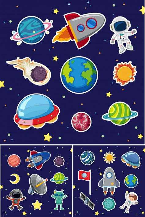 More than 3 millions free vectors, PSD, photos and free icons. Exclusive freebies and all graphic resources that you need for your projects Space Day, Space Stickers, Space For Kids, Space Kids, Space Vector, Space Icons, Astronaut Birthday, Space Theme Party, Space Birthday Party