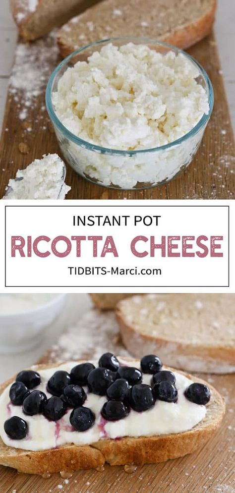 Make Ricotta Cheese, Homemade Ricotta Cheese, Ricotta Cheese Recipes, Goat Milk Recipes, Instant Pot Yogurt, Homemade Ricotta, Instant Pot Recipe, Make Cream Cheese, Best Instant Pot Recipe