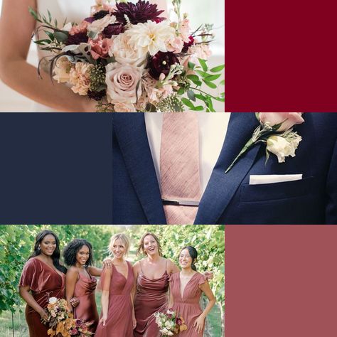 Desert Rose Bridesmaid Dresses With Navy Suits, Dusty Rose Burgundy And Navy Wedding, Desert Rose And Navy Wedding, Dusty Rose And Navy Blue Wedding Theme, Navy Champagne Wedding, Groomsmen Colors, Burgundy And Navy Wedding, Groomsmen Colours, Navy Blue Wedding Theme