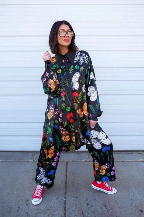 LALA ORIGINAL: Posh Satin Playsuit in Folklore Florals – Dressed in Lala Playsuit Outfit, Satin Playsuit, Dressed In Lala, Upcycle Clothes Diy, Teaching Outfits, Satin Set, Blazer Set, Flannel Jacket, Sweater Collection